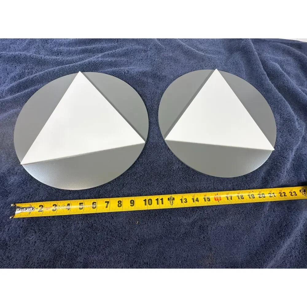 Modern Women Restroom Signs Triangle Round Wall Mount Commercial Set of 3